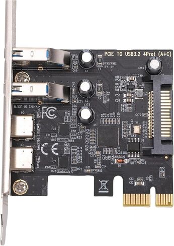 Bewinner PCIe to USB 3.2 Gen 1 Expansion Card, 4-Port USB C Card with 2 Type C & 2 Type A 5Gbps Ports, PCI Express Host Controller for Desktop PC, Upgrade Older Computer in Saudi Arabia