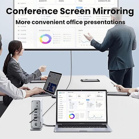 PveQQve 15 in 1 Vertical USB C Laptop Docking Station Dual Monitor with 2 HDMI 4K@60Hz Ports,3 Monitor Docking Station Includes DP Port,10Gbps USB A/C3.2, SD/TF, Gigabit Ethernet, Dock for Laptop PC in Saudi Arabia