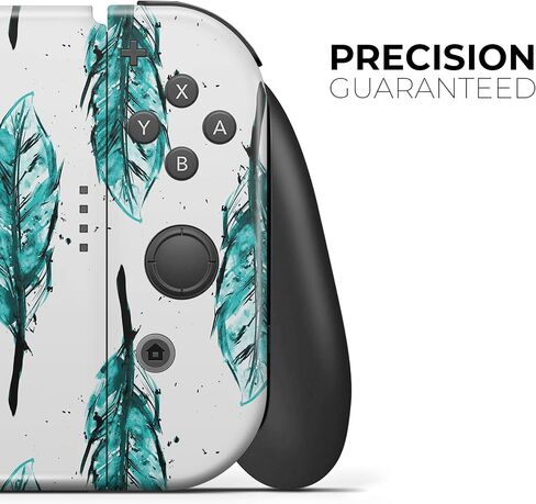 Design Skinz - متوافق مع Nintendo DSi XL - غطاء حماية من الفينيل مقاوم للخدش وقابل للإزالة - ريش بألوان مائية مخضرة متناثرة in Saudi Arabia