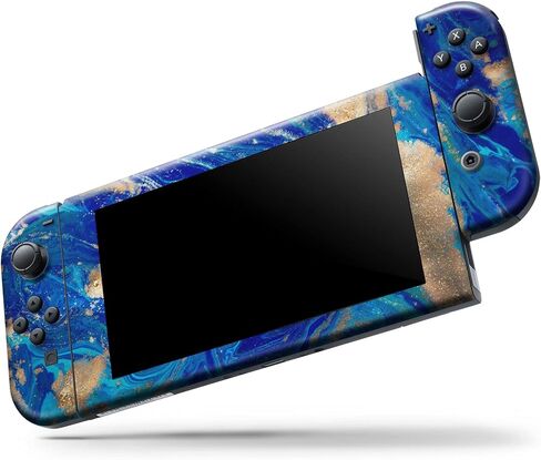 Design Skinz - Compatible with Nintendo DSi XL - Skin Decal Protective Scratch-Resistant Removable Vinyl Wrap Cover - Vivid Blue Gold Acrylic in Saudi Arabia