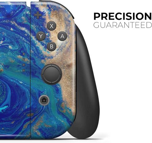 Design Skinz - Compatible with Nintendo DSi XL - Skin Decal Protective Scratch-Resistant Removable Vinyl Wrap Cover - Vivid Blue Gold Acrylic in Saudi Arabia
