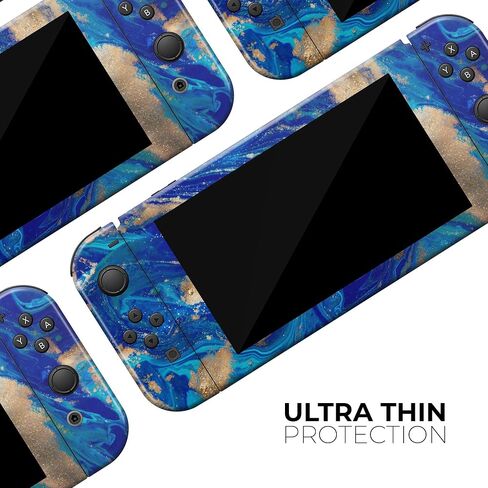Design Skinz - Compatible with Nintendo DSi XL - Skin Decal Protective Scratch-Resistant Removable Vinyl Wrap Cover - Vivid Blue Gold Acrylic in Saudi Arabia