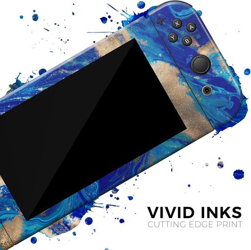 Design Skinz - Compatible with Nintendo DSi XL - Skin Decal Protective Scratch-Resistant Removable Vinyl Wrap Cover - Vivid Blue Gold Acrylic in Saudi Arabia