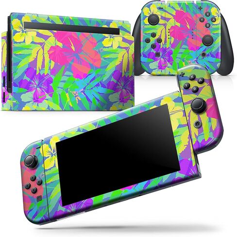 Design Skinz - متوافق مع Nintendo DSi XL - غطاء حماية من الفينيل مقاوم للخدش وقابل للإزالة - فلورسنت استوائي v1 in Saudi Arabia