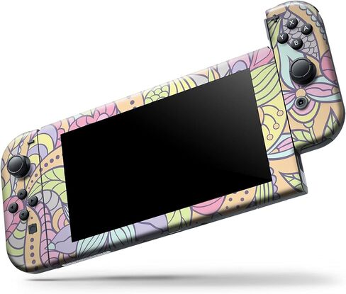 Design Skinz - متوافق مع حزمة وحدة تحكم Nintendo Switch - غطاء حماية من الفينيل مقاوم للخدش وقابل للإزالة - لون نابض بالحياة ونمط زهور in Saudi Arabia