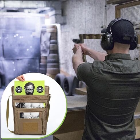 Range Target Carry Case for Shooting Range Bag with 3 Zipper Pockets Front Waterproof Accessory Pouch for Shooting Convenient Carrying in Saudi Arabia