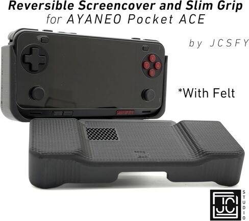 Grip for AYANEO Pocket ACE Thick Comfort Grip with Felt Wrap Ergonomic Handheld Deluxe Textured Pattern Slide On Attachment for Aya Neo by JCSFY (Thick Grip) in Saudi Arabia