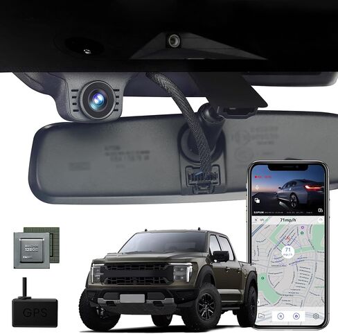 24H-Parking Monitoring 4K Dash Cam for Ford F150 & F250 2021-2025 Limited XLT XL Raptor Lariat Platinum King Ranch Tremor,GPS,Magnetic Design CPL,128GB EMMC (S117D Fornt and Rear) in Saudi Arabia