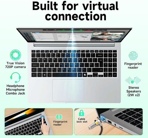 كمبيوتر محمول Samsung Galaxy Book4 Business - Intel 10-Core 7 150U، شاشة 15.6 FHD، Windows 11 Pro، لوحة مفاتيح بإضاءة خلفية، بصمة الإصبع، Copilot AI، مع ملحقات Redragon (ذاكرة الوصول العشوائي 16 جيجابايت، 512 جيجابايت SSD) in Saudi Arabia
