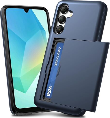 TOPAUX for Samsung A16 5G Wallet Case Galaxy A17 5G Wallet Case 2 Credit Card Holder Slide Cover Back Pocket ID Slot Raised Bezel Dual Layer Rugged Bumper Anti-Scratch Protective Hard Shell Black in Saudi Arabia