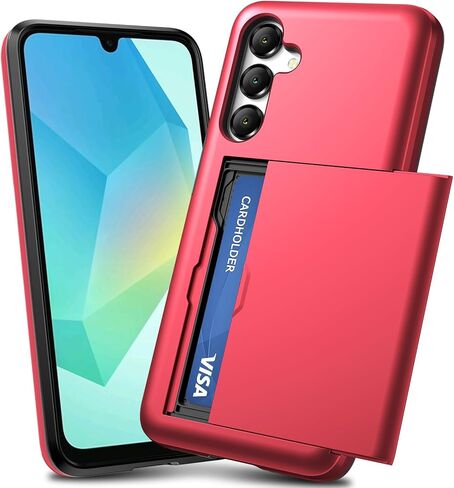TOPAUX for Samsung A16 5G Wallet Case Galaxy A17 5G Wallet Case 2 Credit Card Holder Slide Cover Back Pocket ID Slot Raised Bezel Dual Layer Rugged Bumper Anti-Scratch Protective Hard Shell Black in Saudi Arabia