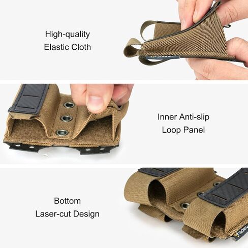 IDOGEAR مسدس ماج الحقيبة مجلة الحقيبة مول 9MM مزدوجة المكدس مجلة مرنة الحافظة مع لوحة حلقة داخلية قطع الليزر هارد ماج الناقل in Saudi Arabia