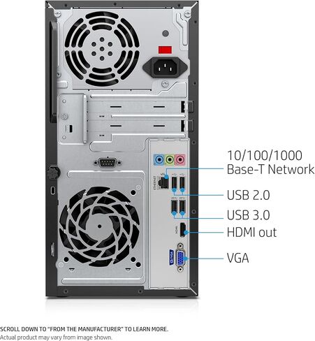 كمبيوتر مكتبي اتش بي بافيليون، انتل كور i7-7700، ذاكرة الوصول العشوائي 12 جيجا، قرص صلب 1 تيرابايت، ويندوز 10 (570-p030، اسود) in Saudi Arabia