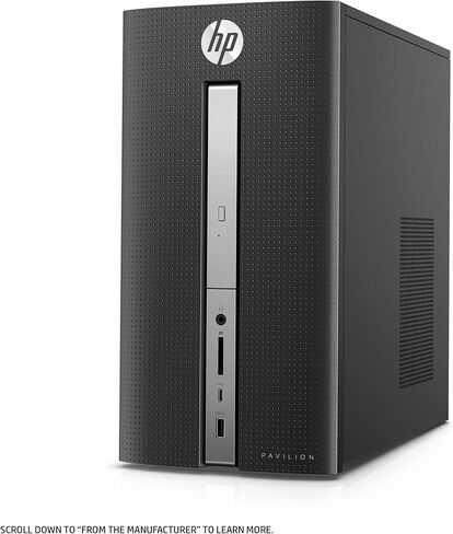 كمبيوتر مكتبي اتش بي بافيليون، انتل كور i7-7700، ذاكرة الوصول العشوائي 12 جيجا، قرص صلب 1 تيرابايت، ويندوز 10 (570-p030، اسود) in Saudi Arabia