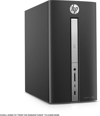 كمبيوتر مكتبي اتش بي بافيليون، انتل كور i7-7700، ذاكرة الوصول العشوائي 12 جيجا، قرص صلب 1 تيرابايت، ويندوز 10 (570-p030، اسود) in Saudi Arabia