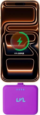 Spark Portable Charger for iPhone 17/16/15 USB C 2500mAh Power Bank with LED Indicators 2.4A Fast Charging Mini Portable Charger with Pass Through Technology LVL 25 (White) in Saudi Arabia