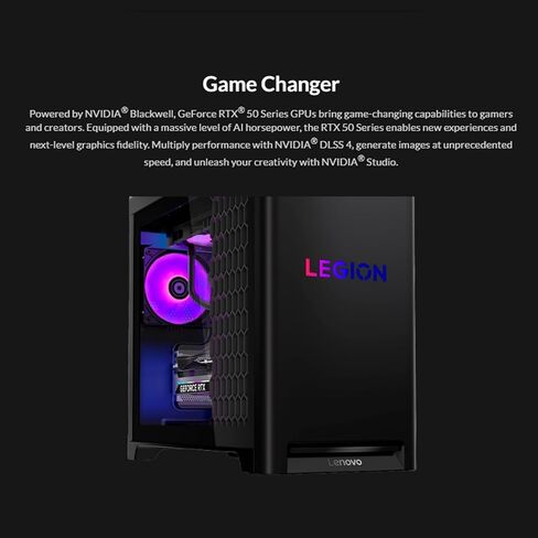 كمبيوتر مكتبي للألعاب Lenovo Legion Tower 5i Gen 10 - NVIDIA RTX 5070 Ti، Intel 24-Core Ultra 9 275HX (حتى 5.40 جيجاهرتز)، 64 جيجابايت DDR5، 2 تيرابايت SSD + 2 تيرابايت HDD، Wi-Fi 6E، Win11 Pro، مع لوحة مفاتيح وماوس وملحقات in Saudi Arabia