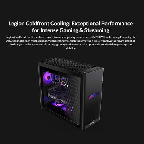 كمبيوتر مكتبي للألعاب Lenovo Legion Tower 5i Gen 10 - NVIDIA RTX 5070 Ti، Intel 24-Core Ultra 9 275HX (حتى 5.40 جيجاهرتز)، 64 جيجابايت DDR5، 2 تيرابايت SSD + 2 تيرابايت HDD، Wi-Fi 6E، Win11 Pro، مع لوحة مفاتيح وماوس وملحقات in Saudi Arabia