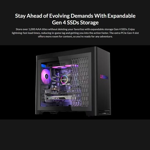 كمبيوتر مكتبي للألعاب Lenovo Legion Tower 5i Gen 10 - NVIDIA RTX 5070 Ti، Intel 24-Core Ultra 9 275HX (حتى 5.40 جيجاهرتز)، 64 جيجابايت DDR5، 2 تيرابايت SSD + 2 تيرابايت HDD، Wi-Fi 6E، Win11 Pro، مع لوحة مفاتيح وماوس وملحقات in Saudi Arabia