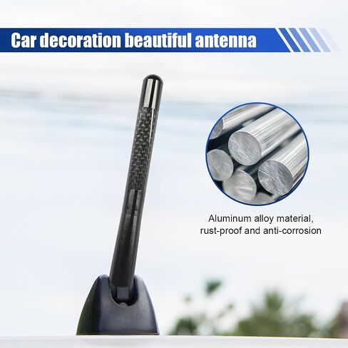 Carbon Fiber Car Short Antenna, 4.72" Auto Signal Receiver, Black in Saudi Arabia