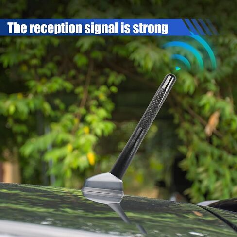Carbon Fiber Car Short Antenna, 4.72" Auto Signal Receiver, Black in Saudi Arabia