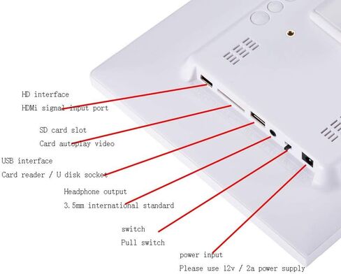 إطار صور رقمي مقاس 17 بوصة - إطار صور رقمي عالي الدقة مع واجهة HDMI، أسود. in Kuwait