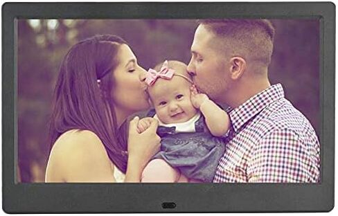 10-inch Digital Photo Frame, 1024x600 TFT Display, Wireless Remote Control, Supports up to 32GB Memory Card/USB Flash Drive, formats: AV/MP4/MP3/JPG/JPEG, with Clock and Calendar Functions. in Saudi Arabia