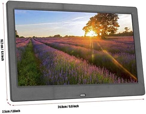 10-inch Digital Photo Frame, 1024x600 TFT Display, Wireless Remote Control, Supports up to 32GB Memory Card/USB Flash Drive, formats: AV/MP4/MP3/JPG/JPEG, with Clock and Calendar Functions. in Saudi Arabia