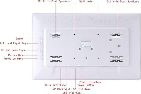 إطار صور رقمي رفيع للغاية مقاس 18.5 بوصة - مشغل موسيقى وفيديو LED عالي الدقة مع وظيفة تشغيل/إيقاف مؤقت - أسود in Kuwait