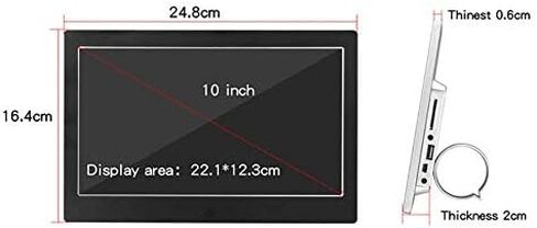 10-inch Digital Photo Frame - 1024x600 high Resolution, Supports USB and SD Card, The for displaying Photos and Videos. in Saudi Arabia