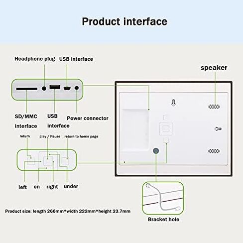 9.1-inch Smart Digital Photo Frame with Remote Control - HD LED Display, 16GB Storage, Clock, Calendar, Automatic Rotation, Motion Sensor in Saudi Arabia