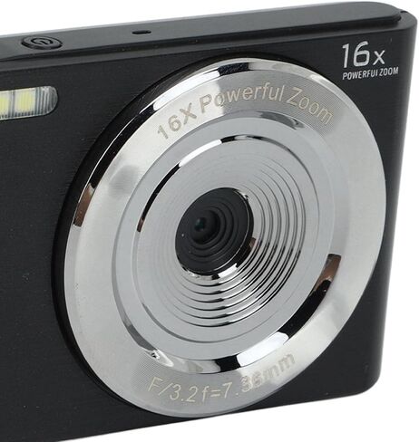 Digital Camera, 44MP 16X Digital Zoom 4K Camera with 2.8in HD Screen, Built in Fill Light Anti Shake for Teens Adult Beginner(Black and Silver) (Black) in Saudi Arabia