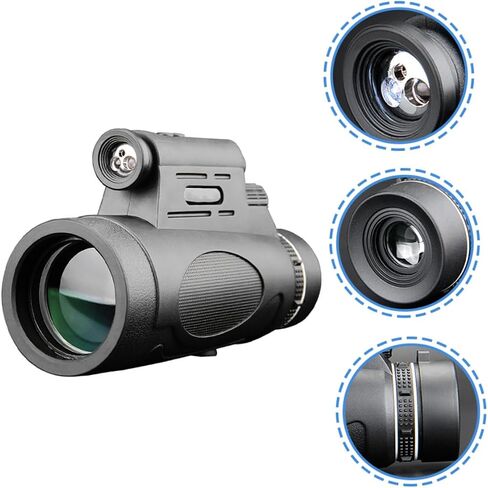 High Magnification Outdoor Monocular Telescope with Focus and Built Light for Camping Hiking and Night Viewing Large Objective Lens for Wide Panoramic View in Saudi Arabia