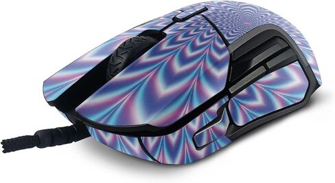 MightySkins Skin Compatible with SteelSeries Rival 5 Gaming Mouse - Jitter Illusion | Protective, Durable, and Unique Vinyl Decal wrap Cover | Easy to Apply and Change Styles | Made in The USA in Saudi Arabia