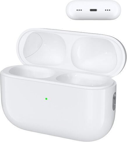 حافظة شحن لاسلكية لأجهزة AirPods Pro الجيل الثاني والأول، حافظة بديلة بمنفذ Lightning متوافق مع AirPods 1 2 Gen، زر مزامنة بلوتوث، إقران سريع مع التنبيهات الصوتية (بدون سماعات أذن) in Saudi Arabia