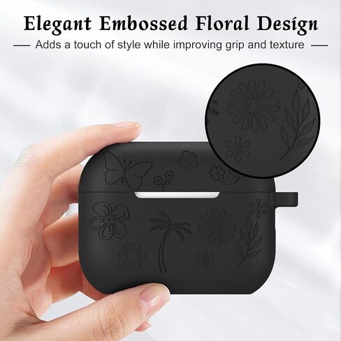 MATEPROX Flower Design Compatible with AirPods Pro 3 Case with Keychain/Hand Strap, Airpod Pro 3rd Generation[2025] Silicone Protective Headphone Cover Support Wireless Charging-Orange in Kuwait