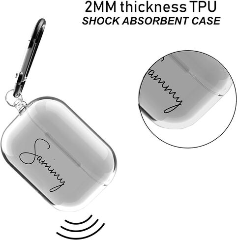 MARBLEFY Custom Name Airpod Pro Case with Keychain and Running Strap Compatible with Apple AirPods Pro in Saudi Arabia