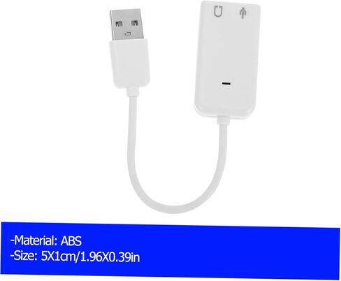 Uonlytech 2 قطعة محول بطاقة صوت خارجي USB مستقل مع واجهة صوت لقناة تقليل الضوضاء لأجهزة الكمبيوتر المحمول وسطح المكتب بدون توصيل وتشغيل للسائق، يدعم إدخال الميكروفون وسماعات الرأس in Kuwait