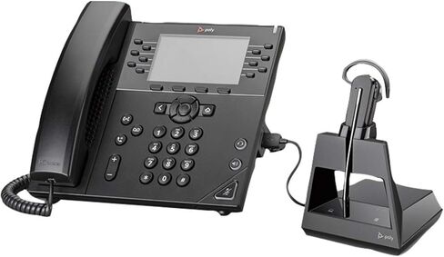 Plantronics - Voyager 4245 Office (Poly) - سماعة رأس بلوتوث قابلة للتحويل مع 3 أنماط للارتداء - تتصل بجهاز الكمبيوتر/Mac، والهاتف المحمول والمكتب - تعمل مع الفرق، والتكبير والمزيد (متجددة) in Saudi Arabia