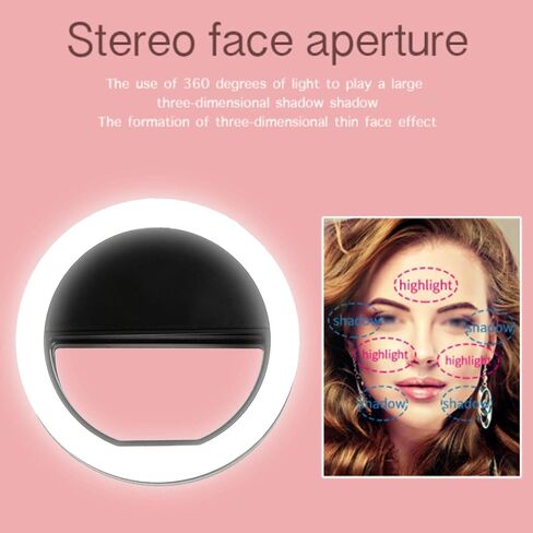 Selfie Ring Light 360 Degrees Lighting Soft Glareless Lighting 0.4in Thick Clamp Widely Used Mini Ring Light for Live Streaming in Saudi Arabia
