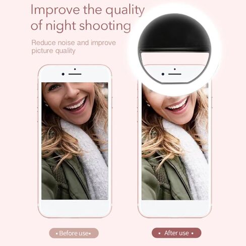 Selfie Ring Light 360 Degrees Lighting Soft Glareless Lighting 0.4in Thick Clamp Widely Used Mini Ring Light for Live Streaming in Saudi Arabia