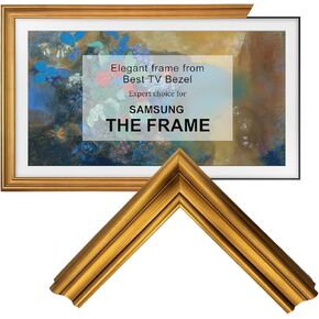 Minimalist Solid Wood frame for Samsung The Frame TV, Compatible ONLY with Samsung The Frame TV (32'',43",50",55",65",75",85", Fits 2021-2025&PRO, LS03A/B/C/D/FA/FW) (Gilded Walnut, 50-LS03) in Saudi Arabia