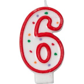 Crave Number Birthday Candle Cake Topper, Red Polka Dot Decoration for Birthdays, Anniversaries, Weddings in Kuwait