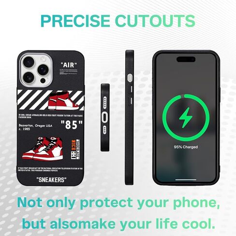 Luxury Cool Phone Case for iPhone 15 Case for Boys Men Basketball Sneaker Design Street Aesthetic Shockproof Designer Case Full Body Drop Protection Compatible with iPhone 15 Case in Saudi Arabia