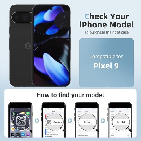حافظة Pixel 9: غطاء هاتف 2 في 1 مقاوم للصدمات مع حلقة مسند قابلة للدوران 360 درجة - حافظة هاتف شديدة التحمل مقاومة للسقوط لهاتف Pixel 9 6.3 بوصة - أسود in Saudi Arabia