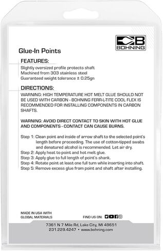 Bohning Match Grade Glue-in Points for Easton® X23-2315, 180 Grain, 12pk in Saudi Arabia