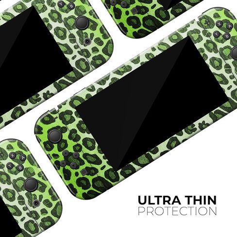 Design Skinz - متوافق مع Nintendo DSi XL - غطاء حماية من الفينيل مقاوم للخدش وقابل للإزالة - طباعة جلد الفهد باللون الأخضر النابض بالحياة in Saudi Arabia