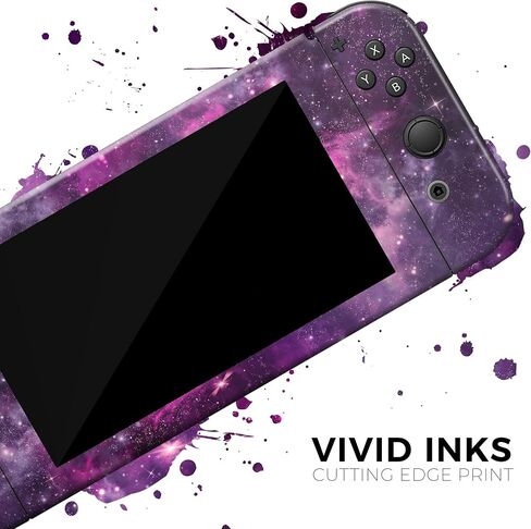 Design Skinz - متوافق مع وحدة تحكم Nintendo Switch + Joy-Con - غطاء حماية من الفينيل قابل للإزالة ومقاوم للخدش - مساحة عميقة أرجوانية نابضة بالحياة in Saudi Arabia