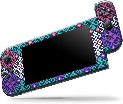 Design Skinz - متوافق مع Nintendo DSi XL - غطاء حماية من الفينيل مقاوم للخدش وقابل للإزالة - وردي وأزرق مخضر بنمط أزتيك ملون حديث in Saudi Arabia