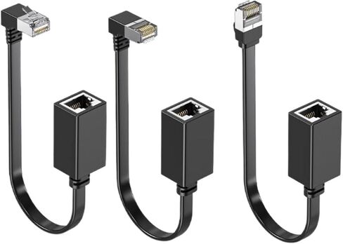 كابل موصل شبكة RJ45 CAT7 90 درجة خط تمديد rj45 مسطح للغاية 10 جيجا زاوية يمين Eblow rj45 سلك توصيل ذكر إلى أنثى (أبيض مستقيم، 0.5 متر) in Saudi Arabia